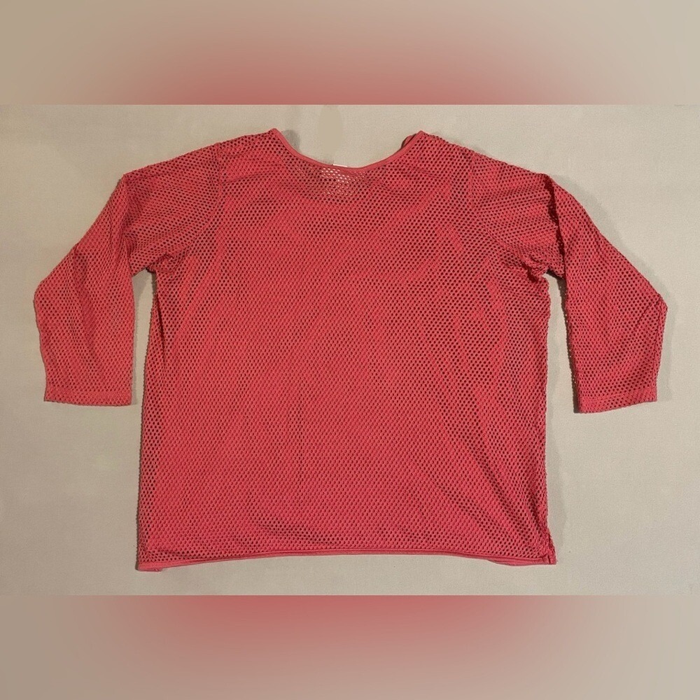 Roaman's Pink Tank Top & See Through Mesh Netted Cover Shirt Women's Size 1X - Picture 7 of 8